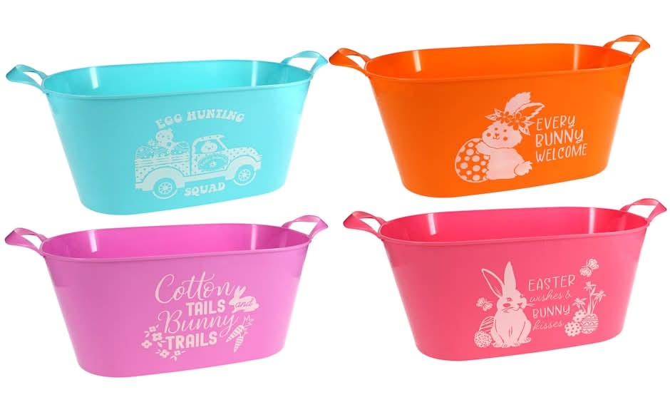 Jumbo Oval Easter Print Basket with Handles, 1 ct.