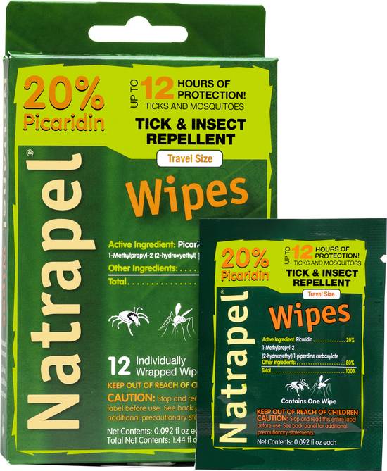 Natrapel Tick & Insect Repellent Wipes - 12 ct