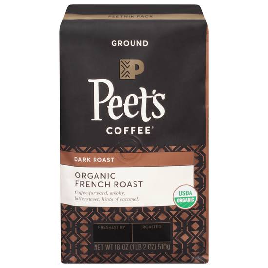 Peet's Coffee Organic Dark French Roast Ground Coffee (18 oz)