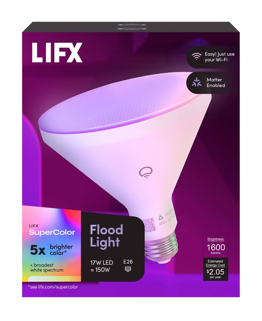 Lifx Smart Home Par38 E26 (Medium) Smart-Enabled Led Bulb Color Changing 150 Watt Equivalence 1 Pk