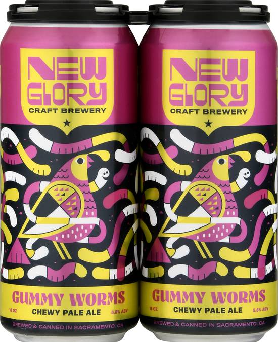 New Glory Craft Brewery Chewy Pale Ale Gummy Worms Beer (4 ct, 16 oz)