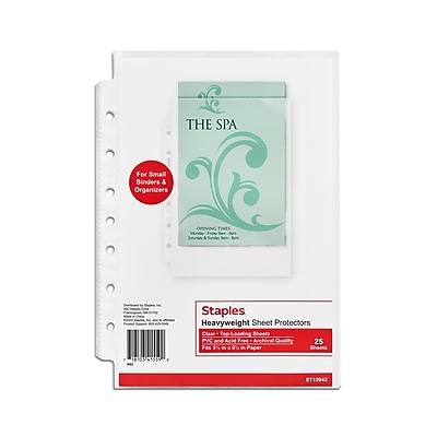 Staples Heavyweight Sheet Clear Protector (5.5" x 8.5")