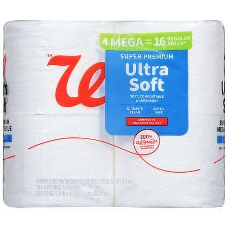 Walgreens Super Premium Ultra Soft Bath Tissue 4 Rolls - 4.0 Ea