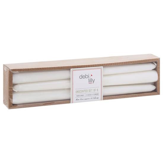 Debi Lilly Design 10" X 0.75" Unscented Taper Candles (6 candles)