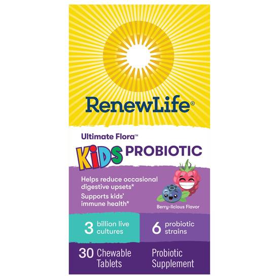 Renew Life Chewable Tablets Ultimate Flora Kids Berry-Licious Flavor Probiotic