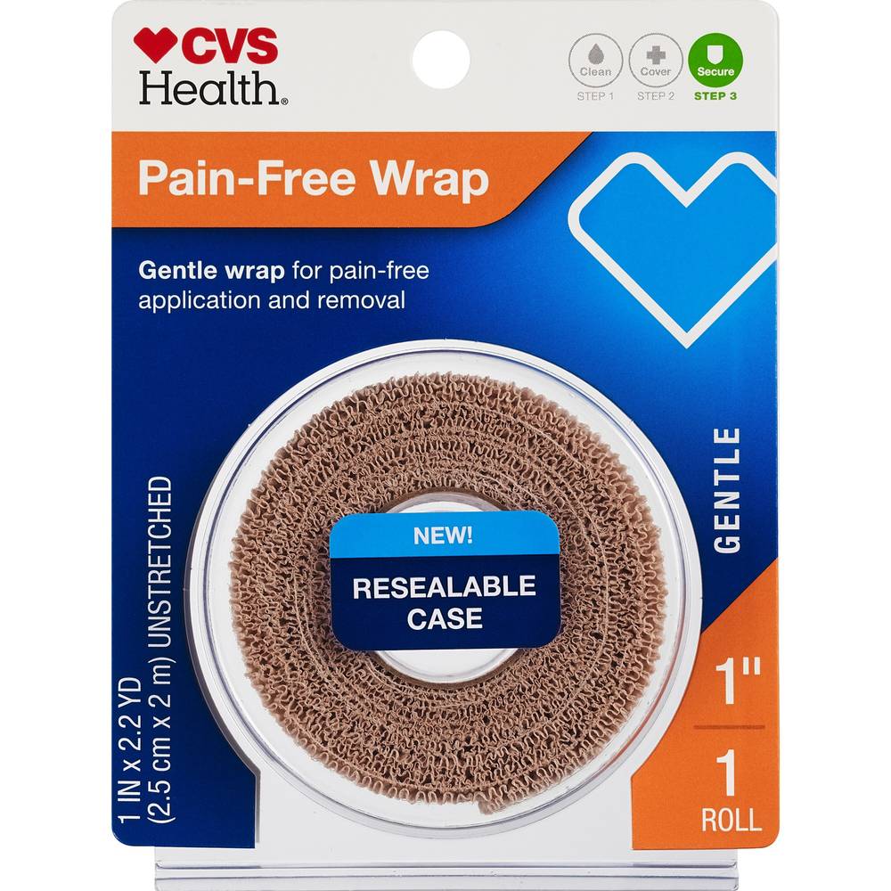 CVS Health Pain-Free Gentle 1" Wrap, Beige, 1 CT