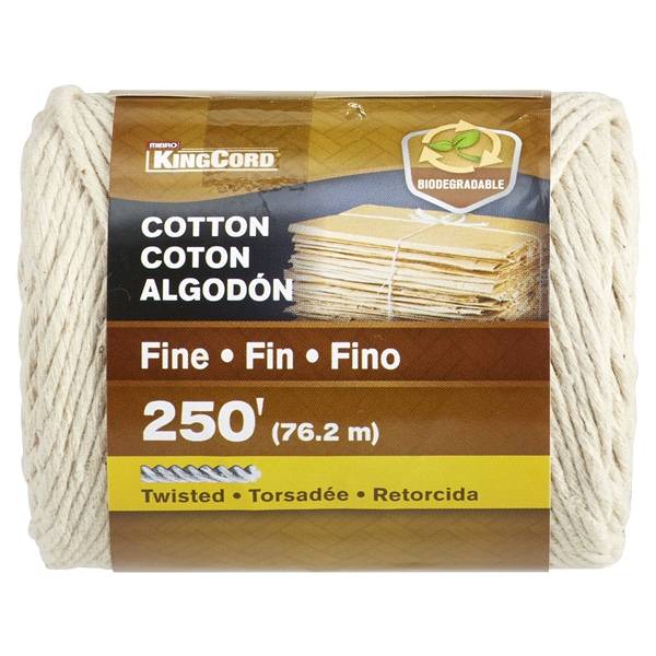 KingCord 250' Cotton Butcher's Cord Twine - Fine Weight