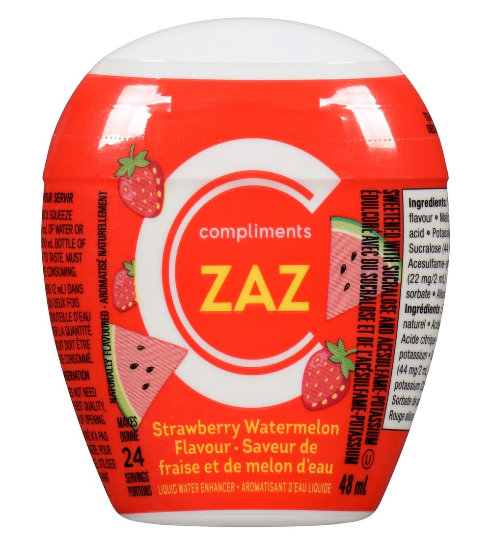 Compliments Zaz Liquid Strawberry Watermelon Water Enhancer (48 ml)
