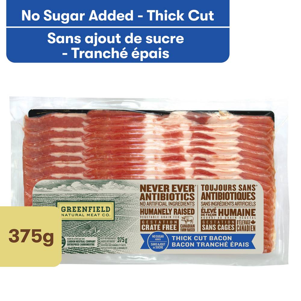 Greenfield Natural Meat Co. No Sugar Added Thick Cut Bacon Delivery