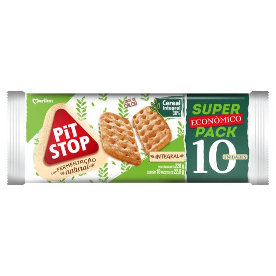 Marilan pack de biscoito integral pit stop (10 un, 22.8 g)