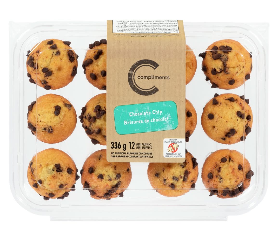 Compliments Mini Muffins, Chocolate Chip (336 g, 12 ct)