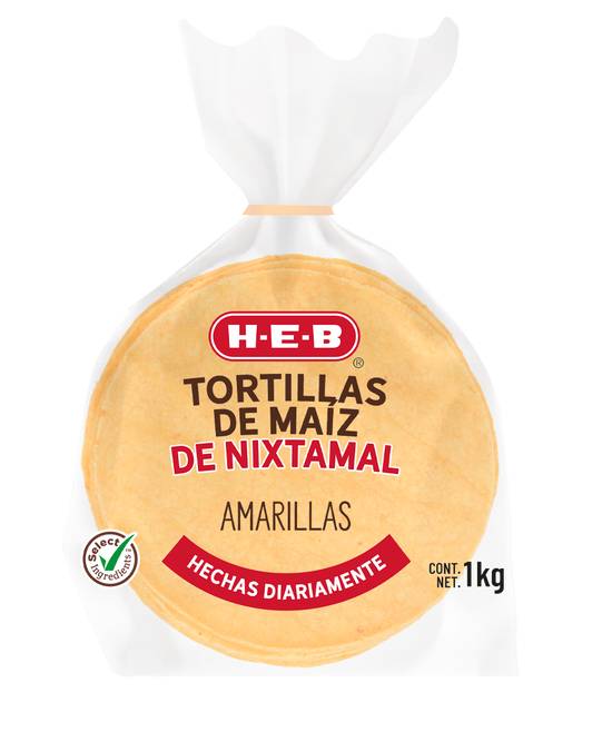 Heb tortillas de maíz de nixtamal amarillas