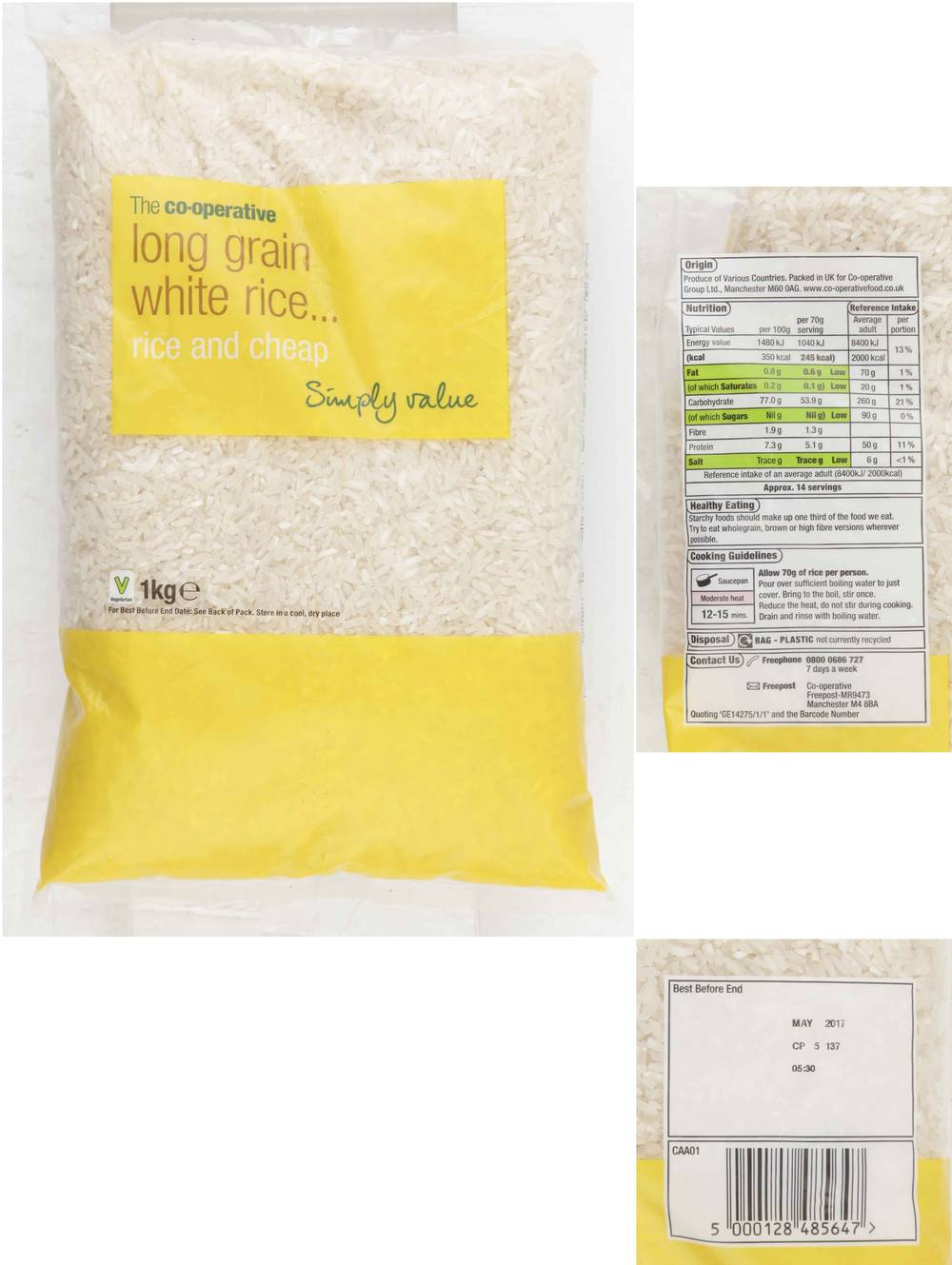 Co-Op Simply Value Long Grain White Rice 1kg
