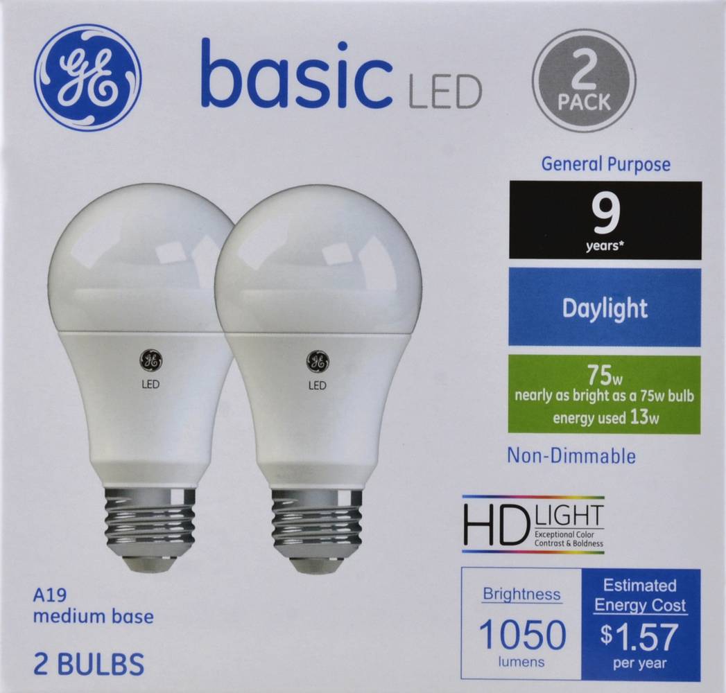 General Electric 75W Basic Led Daylight Bulbs