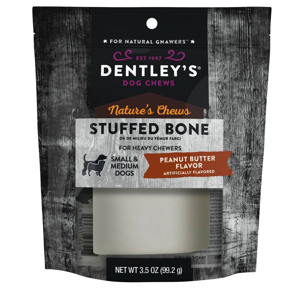 Dentley's Filled Femur Stuffed Bone Dog Chew (peanut butter)