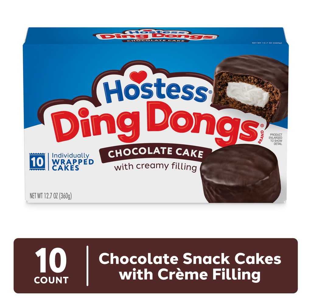 Hostess Ding Dongs Cake With Creamy Filling, Chocolate (12.7 oz, 10 ct)