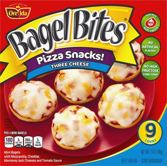 Ore-Ida Bagel Bites Three Mini Pizza Bagel Frozen Snacks (cheese)