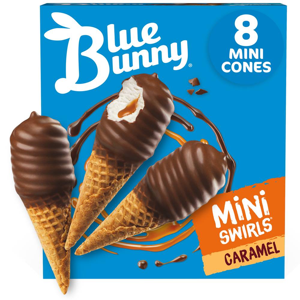 Blue Bunny Mini Swirls Caramel Cones (18 fl oz)