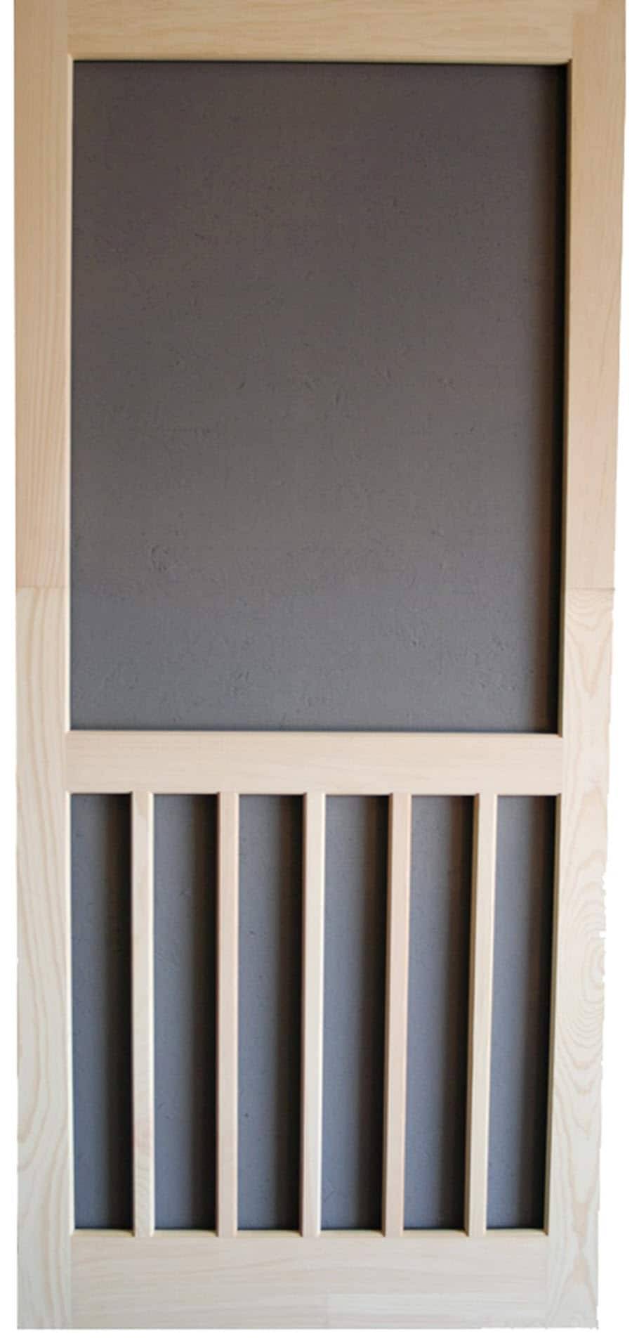 Screen Tight 5 Bar 36-in x 80-in Natural Wood Hinged Single Screen door | W5BAR36