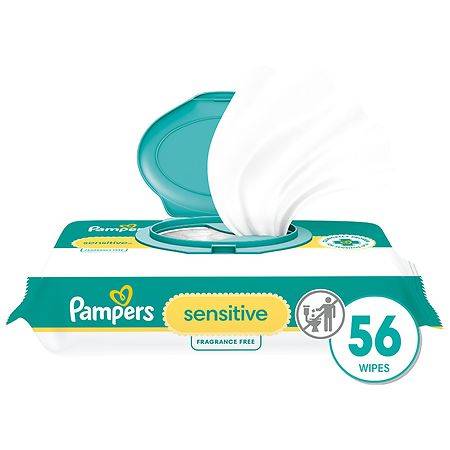 Pampers Baby Wipes, Clinically Proven, Water Based, Hypoallergenic Fragrance Free - 56.0 ea