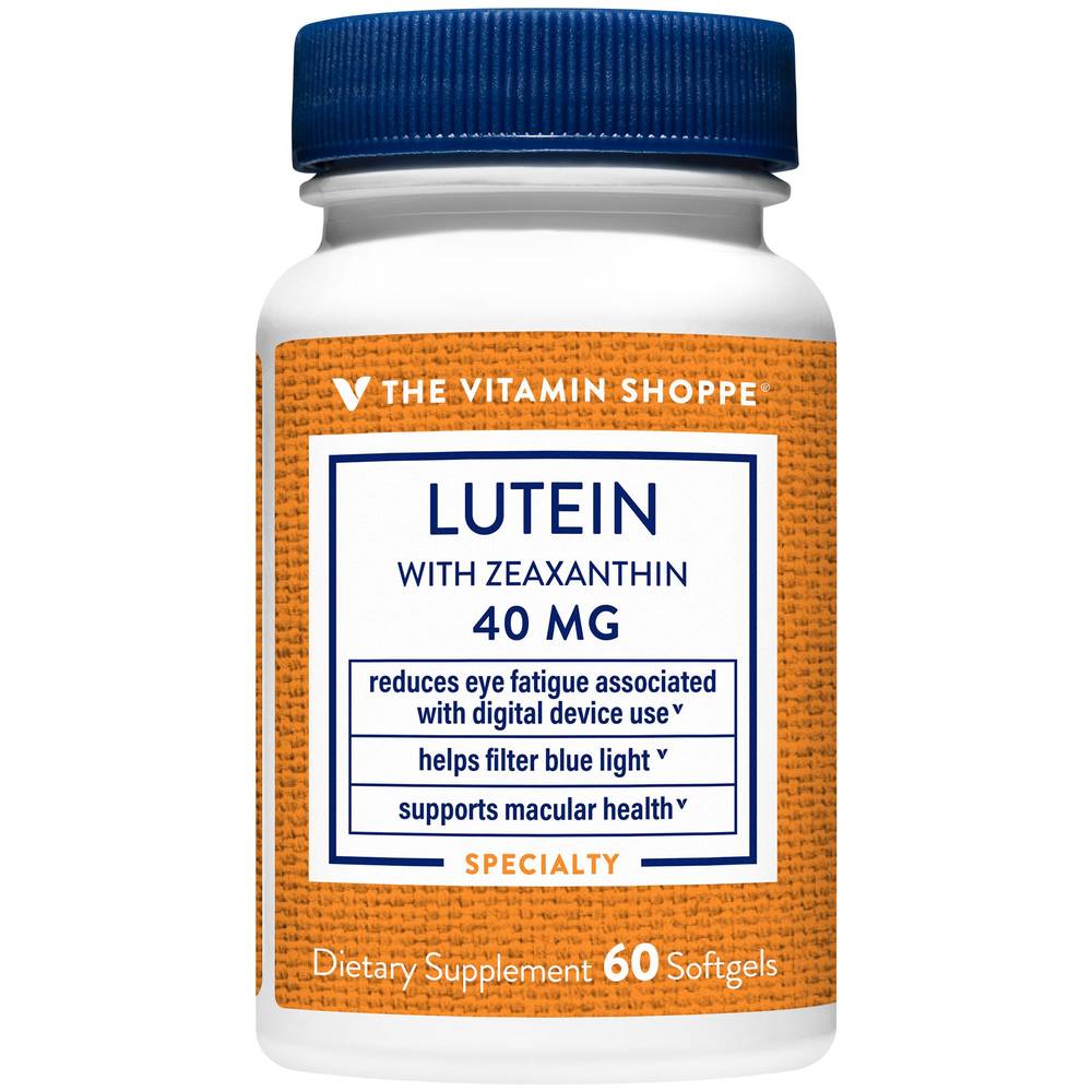 Lutein With Zeaxanthin - Reduces Eye Fatigue From Digital Devices & Filters Blue Light - 40 Mg (60 Softgels)