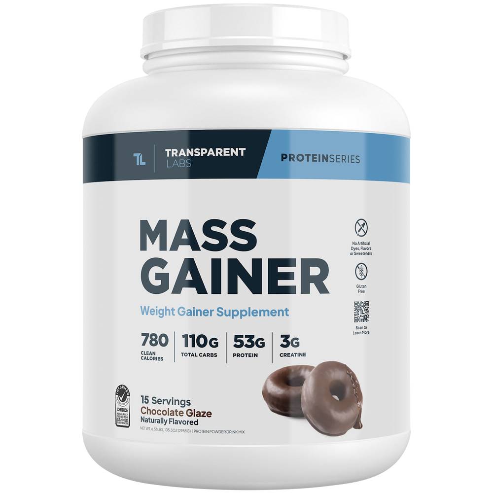 Transparent Labs Mass Gainer Protein Powder Drink Mix, Chocolate Glaze (6.41 lbs)