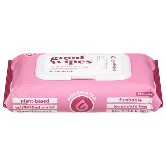 Goodwipes Flushable & Biodegradable Rosewater Wipes (60 wipes)