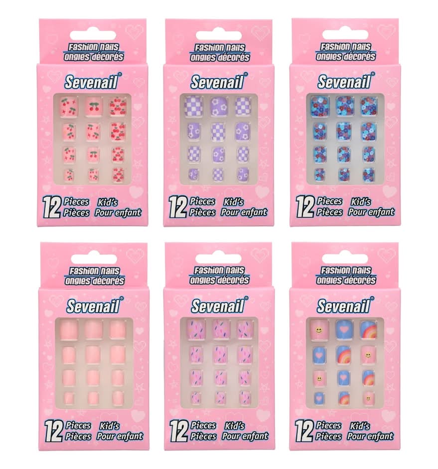 Sevenail Kid's Fashionable Press on Nails, S, Assorted (12 ct)