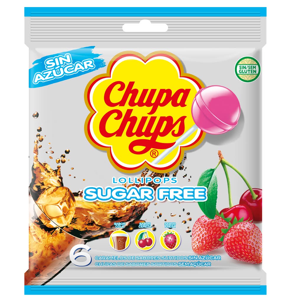 Chupa Chups - Chupa sortidos sem açúcar, embalagem de 70g