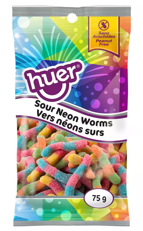 Huer Sour Neon Worms 75g