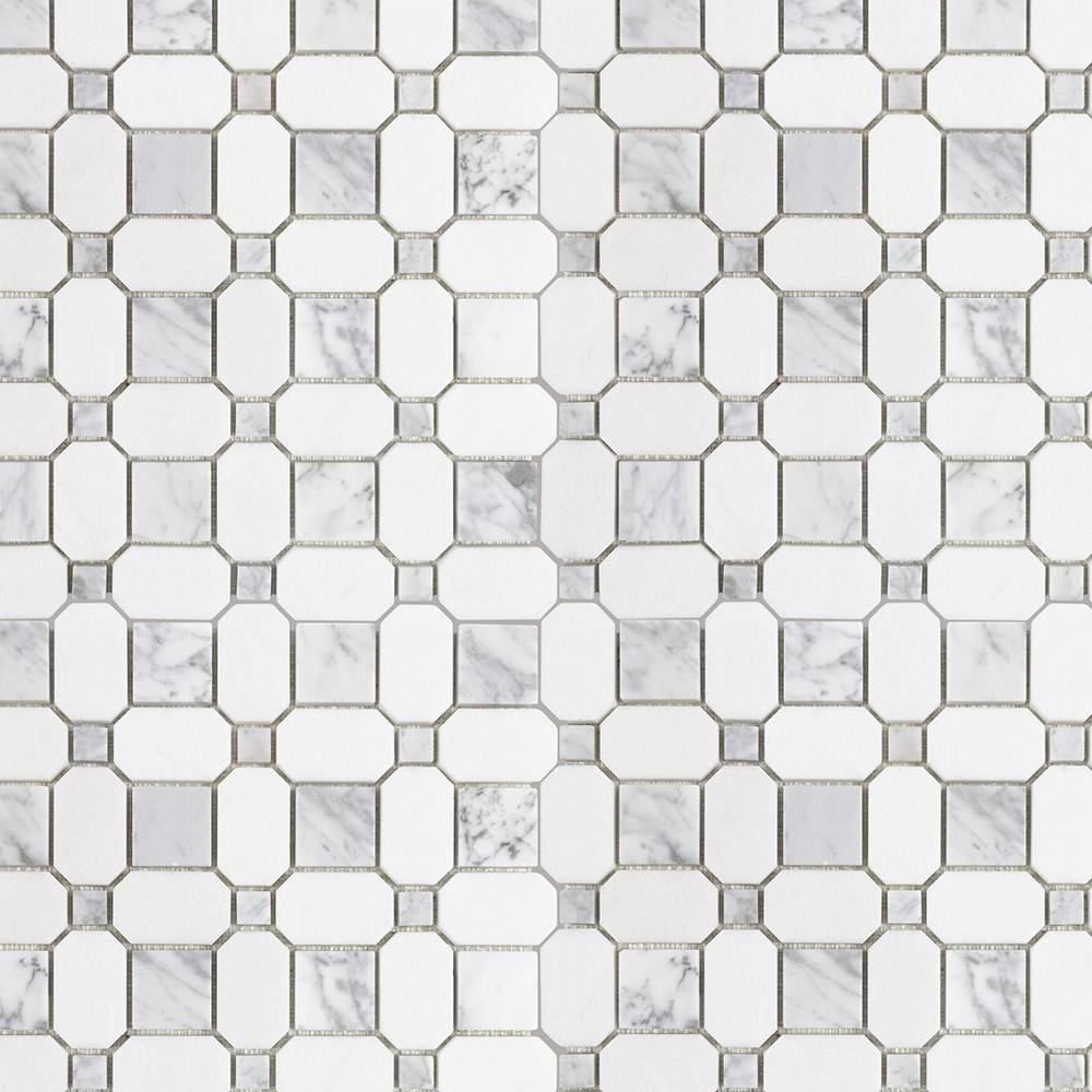 Elida Ceramica Astor Lane Marble 12-in x 12-in Polished Natural Stone Marble Basketweave Floor and Wall Tile (0.88-sq. ft/ Piece) | LW2003006