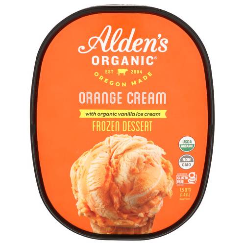 Alden's Organic Organic Orange Cream With Vanilla Ice Cream