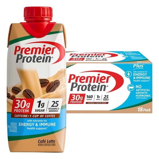 Premier Protein High Protein Shake Cafe Latte (18 pack, 11 fl oz)