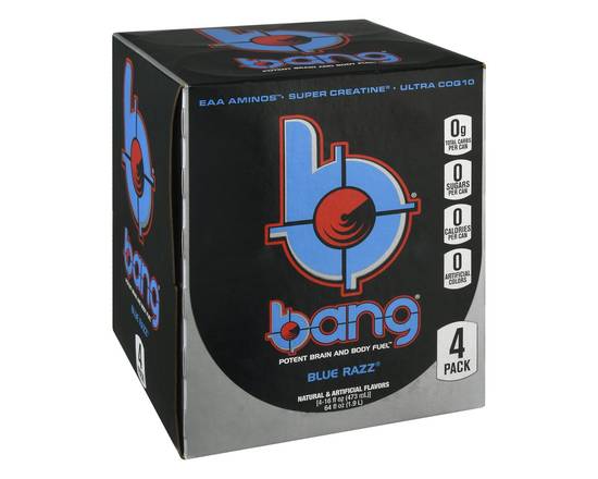 Bang · Blue Razz Energy Drinks (4 x 16 fl oz)