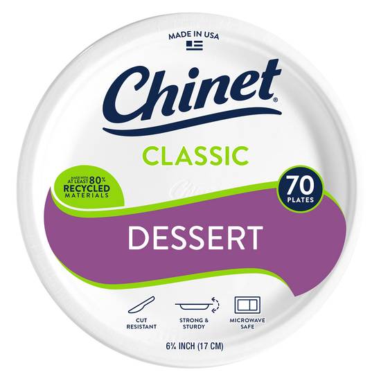 Chinet Classic 6-1/4" Dessert Plates (70 ct)