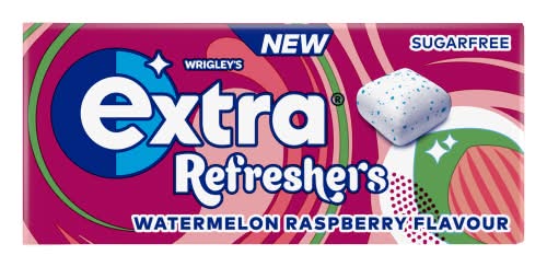 Extra Watermelon-Raspberry, Refreshers Sugarfree Chewing Gum Handy Box (7 pack)
