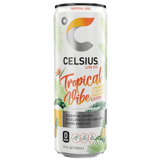 Celsius Tropical Vibe Starfruit Pineapple Edition Energy Drink (12 fl oz)