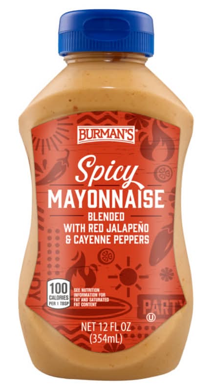 Burman's Blended Spicy Mayonnaise, Red Jalapeno & Cayenne Peppers (12 fl oz)