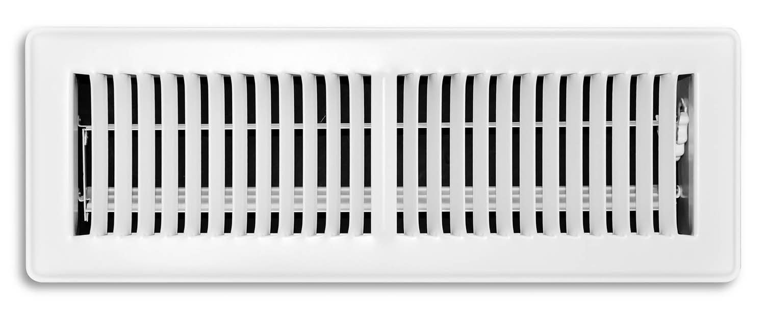 Tru Aire 4 In. H X 14 In. W 2-Way Powder Coat White Steel Floor Register