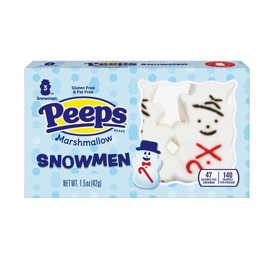 Peeps Marshmallow Snowmen Christmas Candy - 3 ct