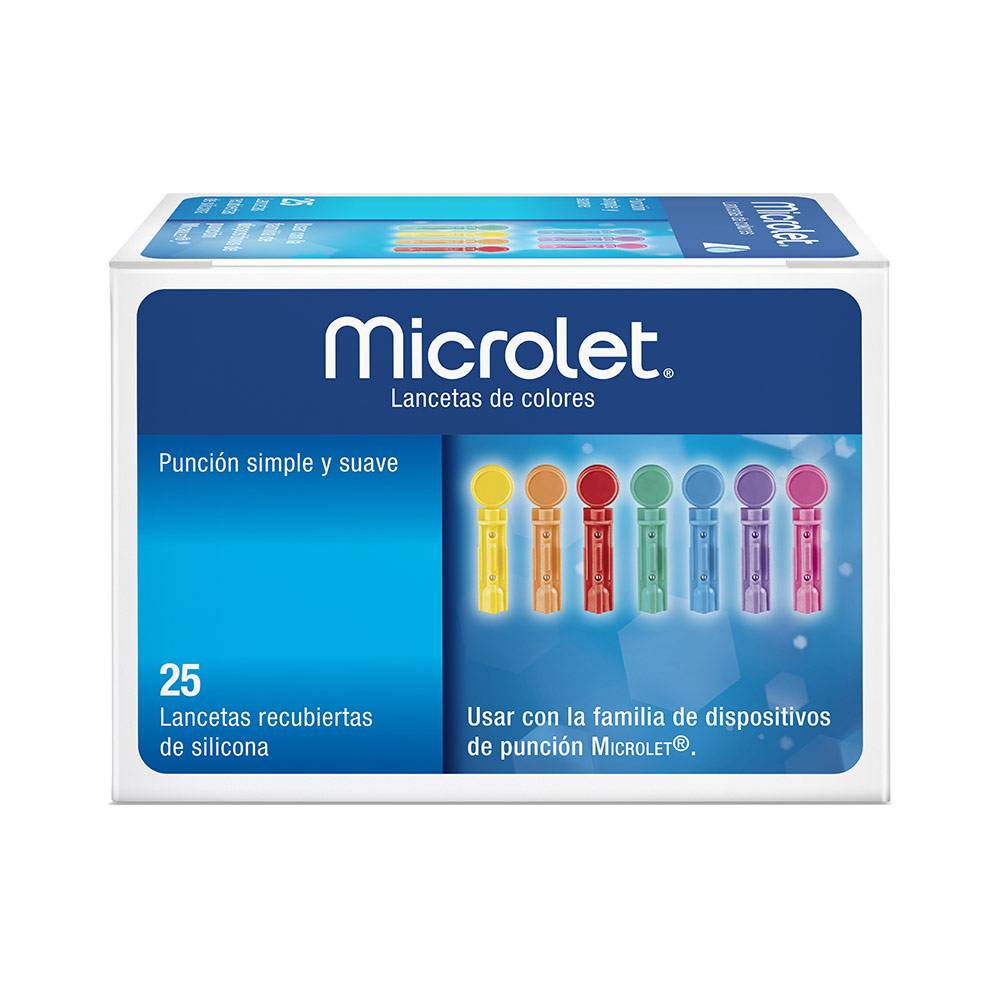 Microlet lancetas de colores (caja 25 piezas)