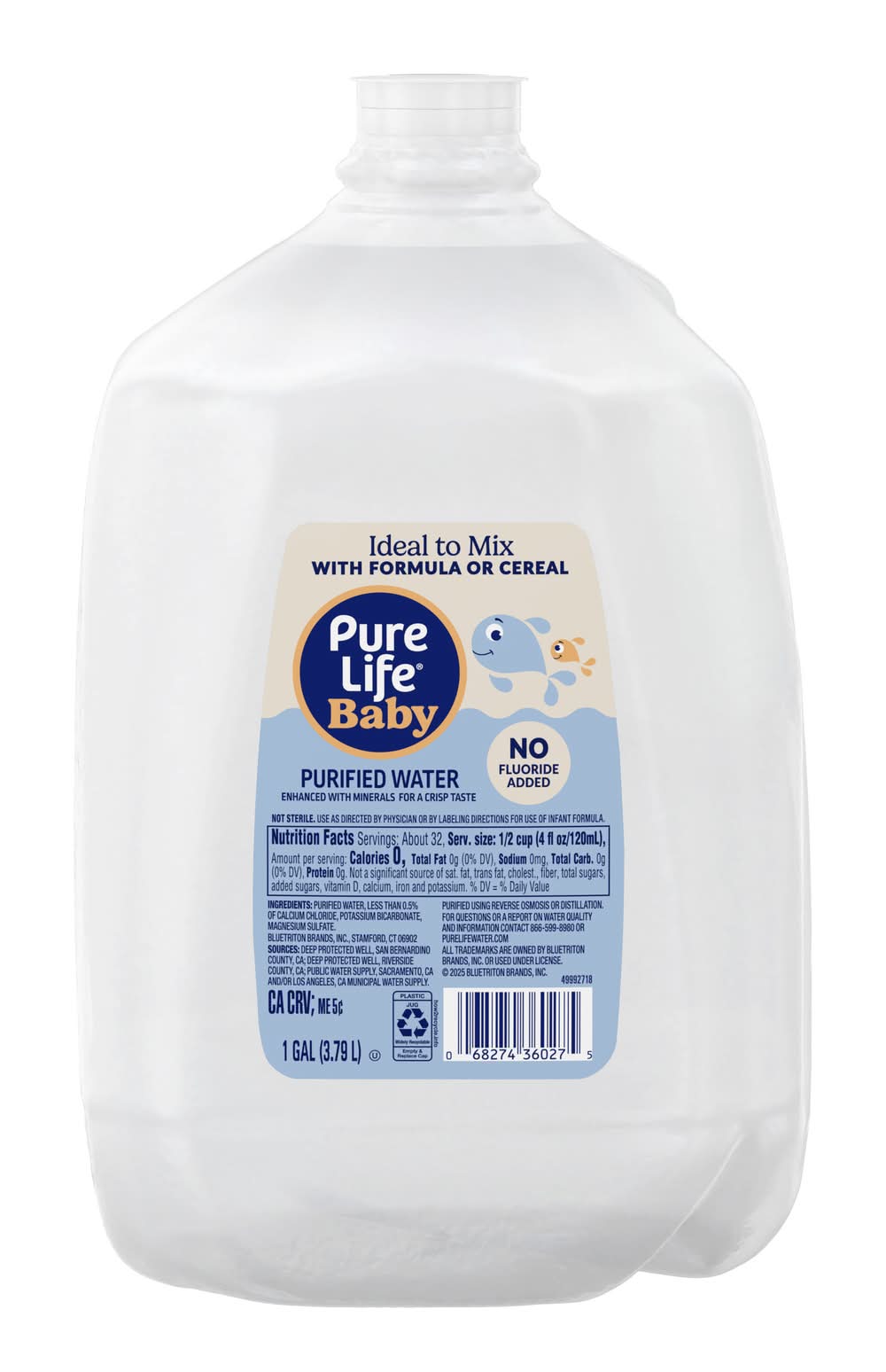 Pure Life No Fluoride Added Baby Purified Water (1 gal)