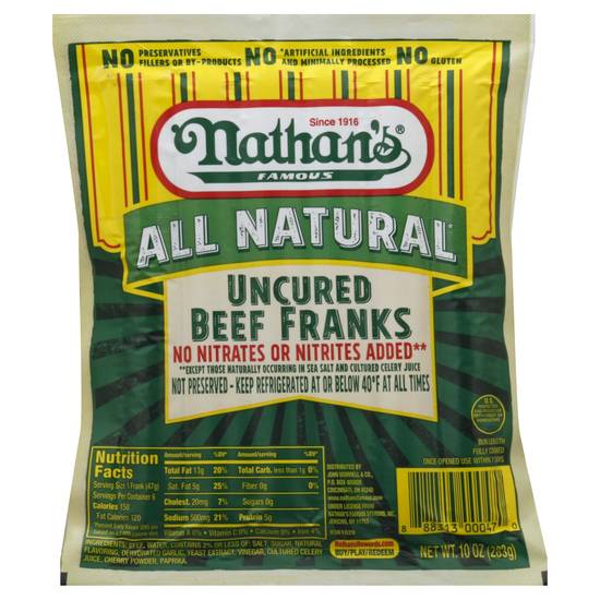 Nathan"S Uncured Beef Franks (10 oz)