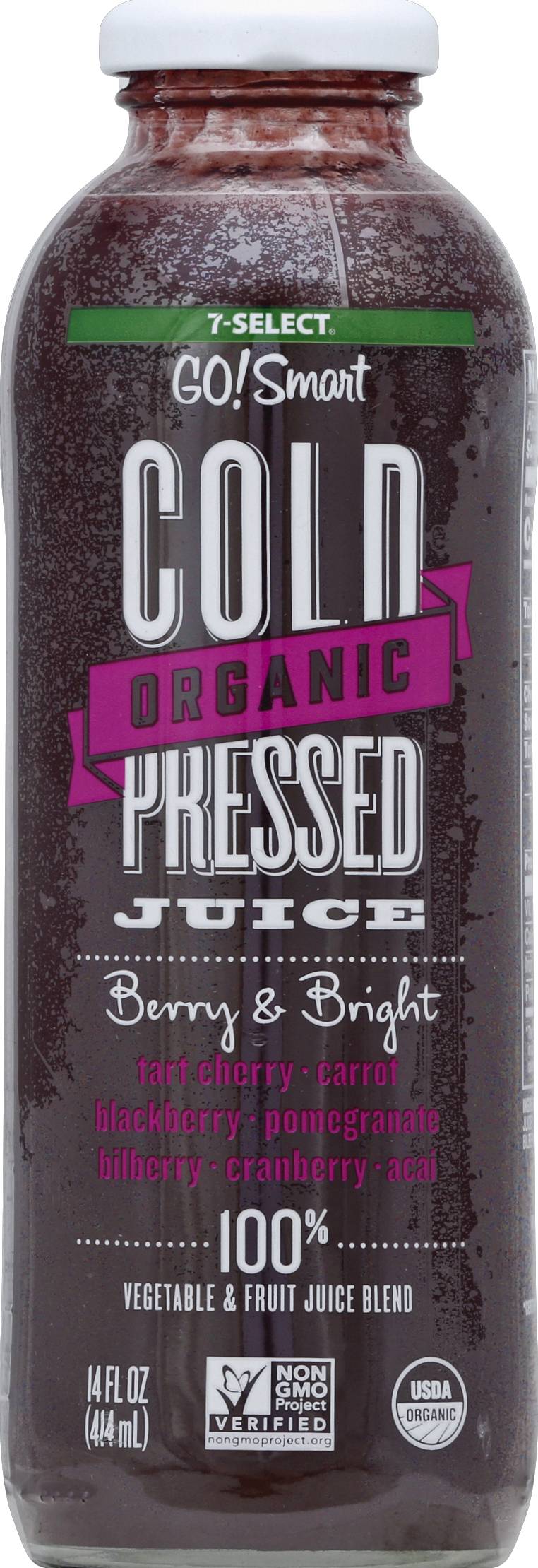 7-Select Organic Cold Pressed Berry and Bright, Tart Cherry-Carrot-Blackberry (14 fl oz)