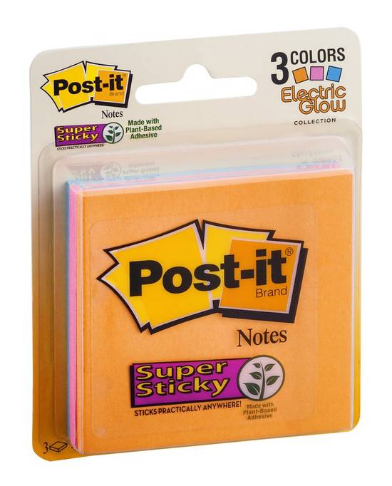 Post-It Electric Glow Super Sticky Notepads