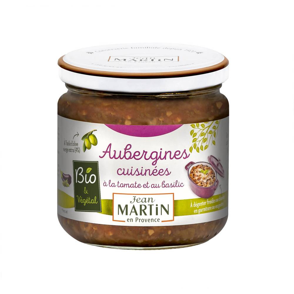 Jean Martin - Crème d'aubergines bio tomates ail & basilic