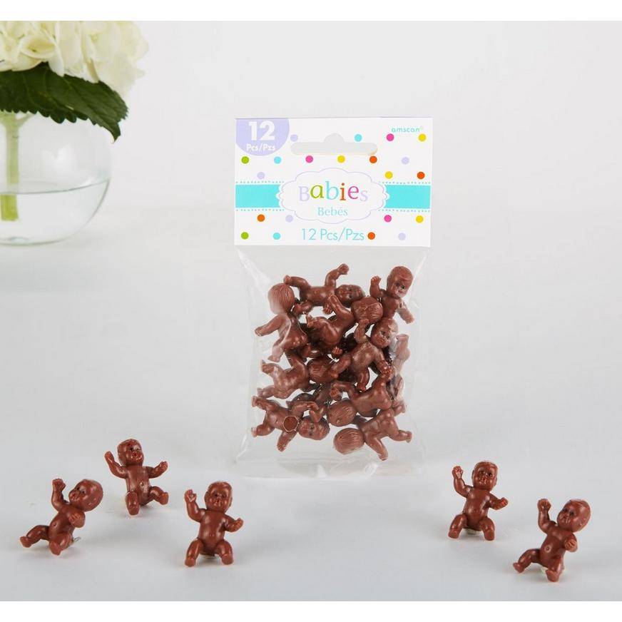 Mini Plastic Babies Baby Shower Favor Charms 12ct