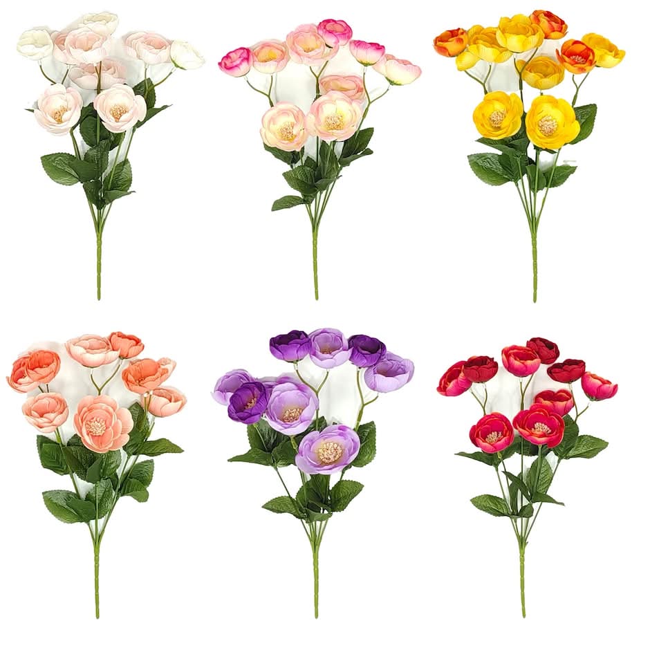 Summer Flower Artificial Camellia Bush, Assorted