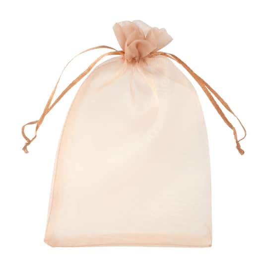 Celebrate It Organza Favor Bags With Drawstring, 4.5x7 in, Gold (12 ct)