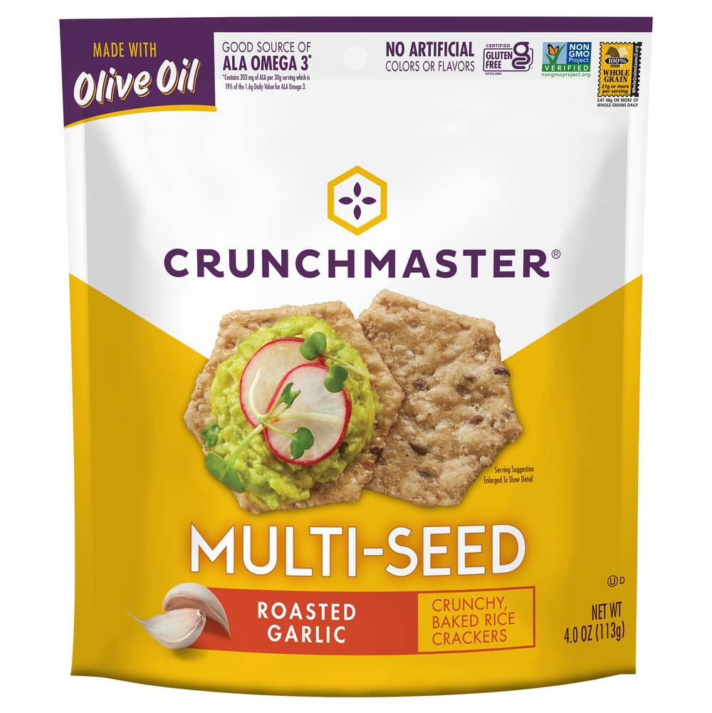 Crunchmaster Multi Seed Roasted Garlic Crackers (4 oz)